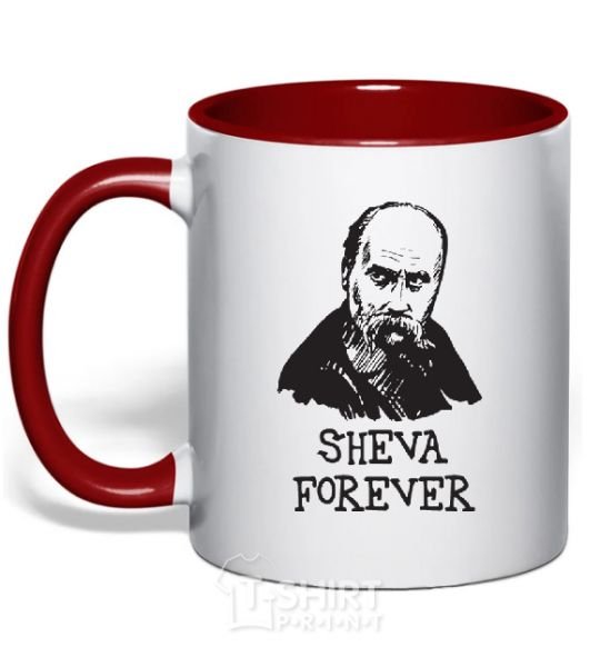 Mug with a colored handle Sheva forever red фото