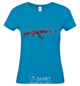 Women's T-shirt BEAUTY IS A TERRIBLE FORCE sky-blue фото