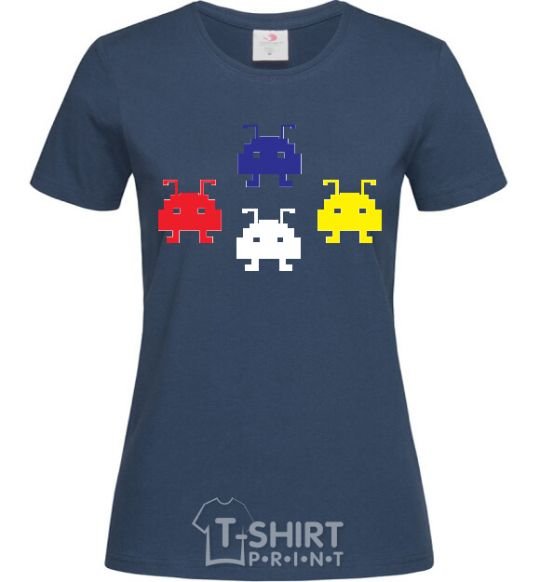 Women's T-shirt 8BIT GAME navy-blue фото