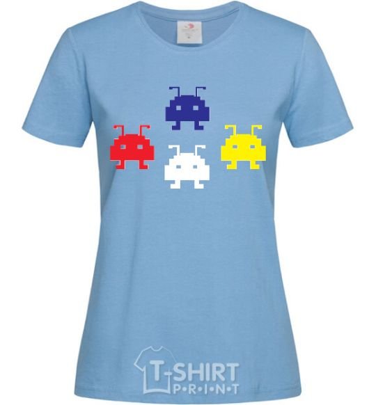 Women's T-shirt 8BIT GAME sky-blue фото