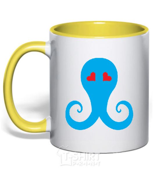 Mug with a colored handle SPRUT yellow фото