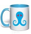 Mug with a colored handle SPRUT sky-blue фото