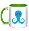 Mug with a colored handle SPRUT kelly-green фото