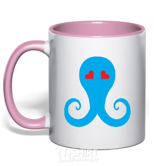 Mug with a colored handle SPRUT light-pink фото