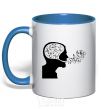 Mug with a colored handle MM notes royal-blue фото