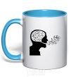 Mug with a colored handle MM notes sky-blue фото