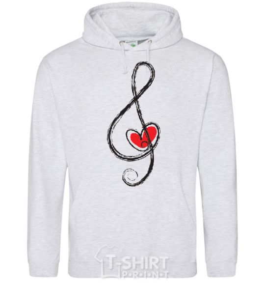 Men`s hoodie TREBLE CLEF sport-grey фото