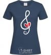 Women's T-shirt TREBLE CLEF navy-blue фото