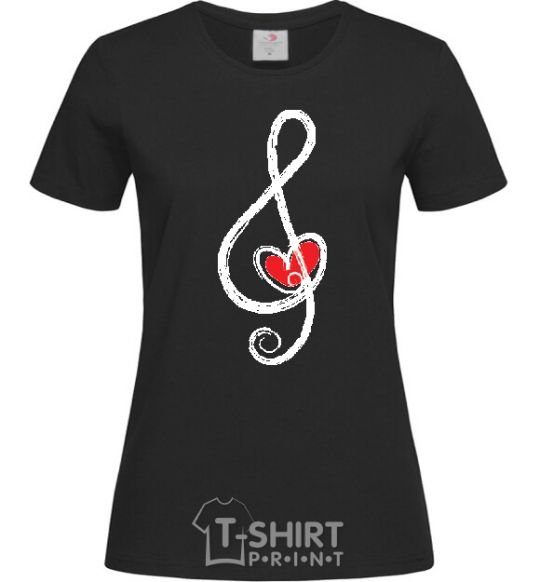 Women's T-shirt TREBLE CLEF black фото