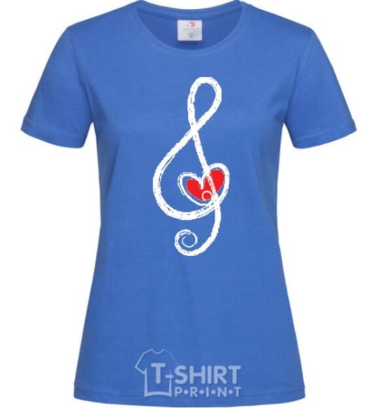 Women's T-shirt TREBLE CLEF royal-blue фото