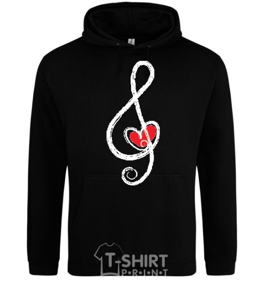 Men`s hoodie TREBLE CLEF black фото