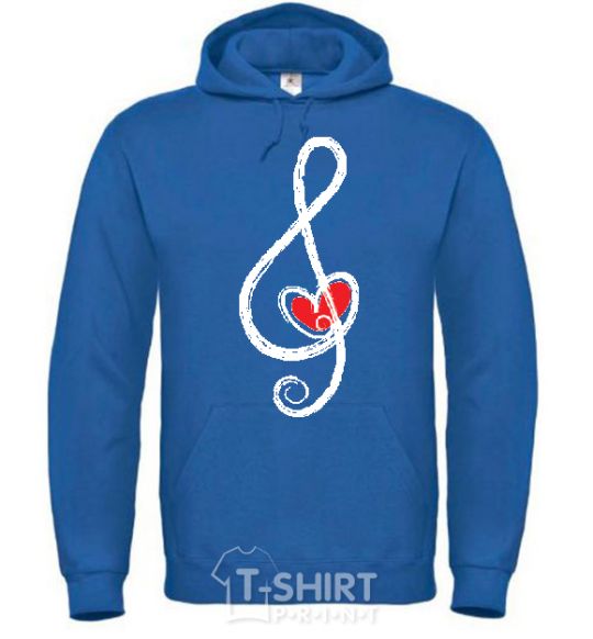 Men`s hoodie TREBLE CLEF royal фото