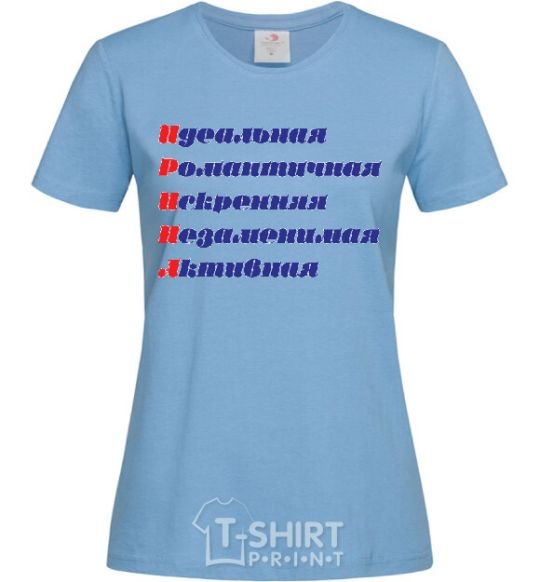 Women's T-shirt IRINA sky-blue фото