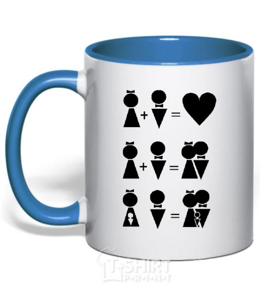 Mug with a colored handle FAMILY royal-blue фото