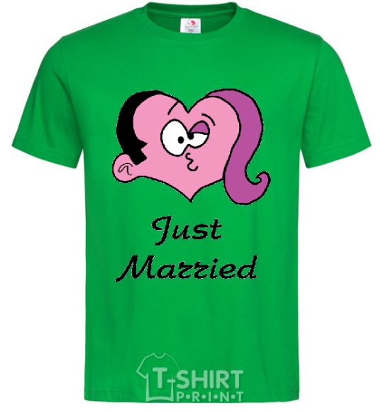 Men's T-Shirt JUST MARRIED PINK kelly-green фото