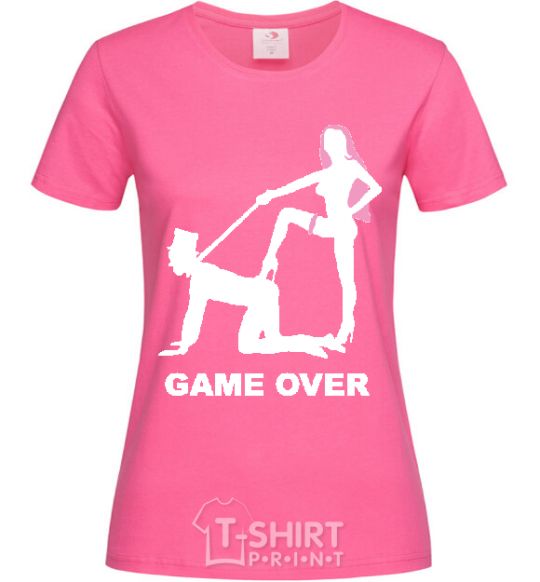 Женская футболка GAME OVER подкаблучник Ярко-розовый фото
