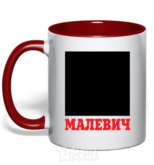 Mug with a colored handle MALEVICH red фото