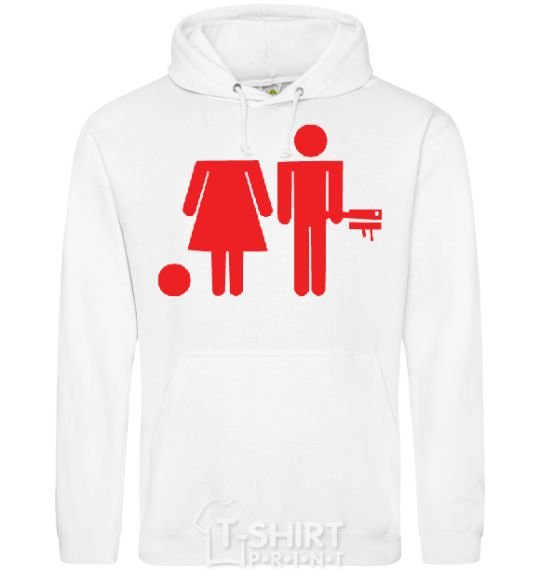 Men`s hoodie BAD GIRL Without had White фото