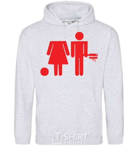 Men`s hoodie BAD GIRL Without had sport-grey фото