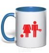 Mug with a colored handle BAD GIRL Without had royal-blue фото