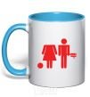 Mug with a colored handle BAD GIRL Without had sky-blue фото