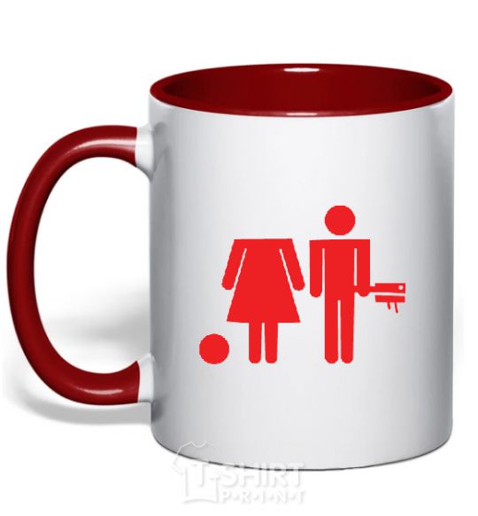 Mug with a colored handle BAD GIRL Without had red фото