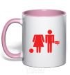 Mug with a colored handle BAD GIRL Without had light-pink фото