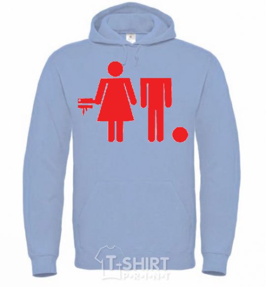 Men`s hoodie Bad boy and good Girl sky-blue фото