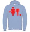 Men`s hoodie Bad boy and good Girl sky-blue фото