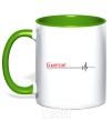Mug with a colored handle BOTH! kelly-green фото