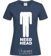 Women's T-shirt NEED HEAD navy-blue фото