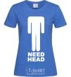 Women's T-shirt NEED HEAD royal-blue фото