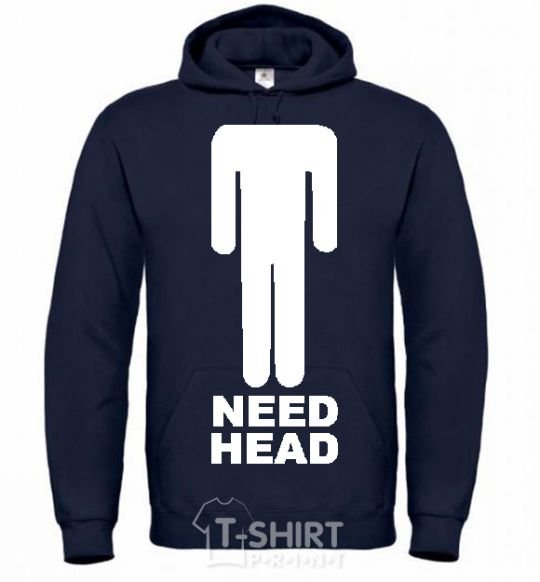 Men`s hoodie NEED HEAD navy-blue фото
