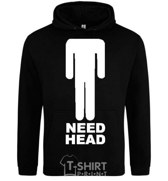 Men`s hoodie NEED HEAD black фото
