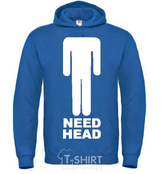 Men`s hoodie NEED HEAD royal фото