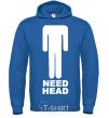 Men`s hoodie NEED HEAD royal фото