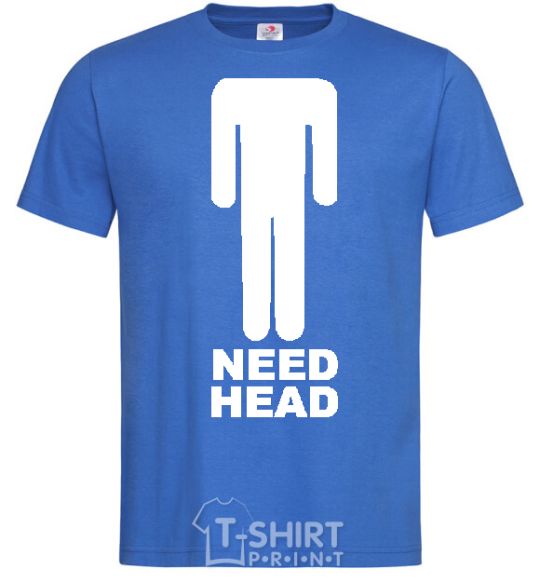 Мужская футболка NEED HEAD Ярко-синий фото
