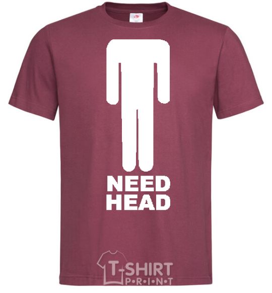 Men's T-Shirt NEED HEAD burgundy фото