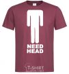 Men's T-Shirt NEED HEAD burgundy фото