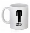 Ceramic mug NEED HEAD White фото