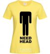 Women's T-shirt NEED HEAD cornsilk фото