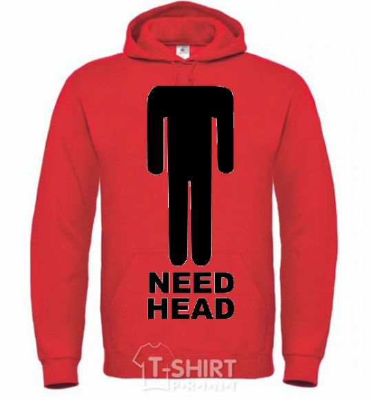 Men`s hoodie NEED HEAD bright-red фото