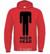 Men`s hoodie NEED HEAD bright-red фото