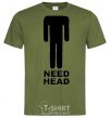 Мужская футболка NEED HEAD Оливковый фото