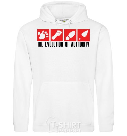 Men`s hoodie The evolution of authority White фото
