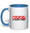 Mug with a colored handle The evolution of authority royal-blue фото