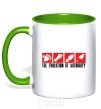 Mug with a colored handle The evolution of authority kelly-green фото