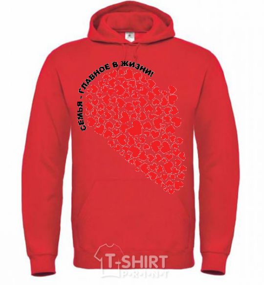 Men`s hoodie FAMILY IS THE MOST IMPORTANT THING IN LIFE! Part 2 bright-red фото