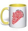 Mug with a colored handle FAMILY IS THE MOST IMPORTANT THING IN LIFE! Part 1 yellow фото