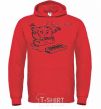 Men`s hoodie STAY HERE I LOVE YOU bright-red фото